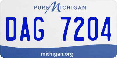 MI license plate DAG7204
