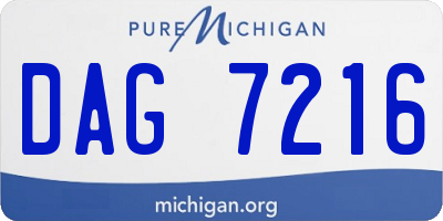 MI license plate DAG7216