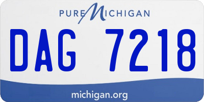 MI license plate DAG7218