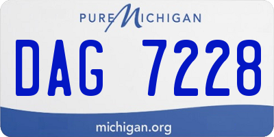 MI license plate DAG7228