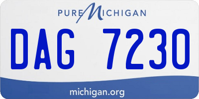 MI license plate DAG7230