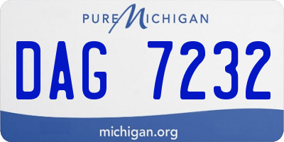 MI license plate DAG7232