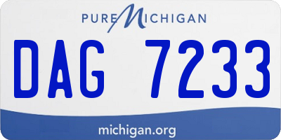 MI license plate DAG7233