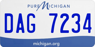 MI license plate DAG7234