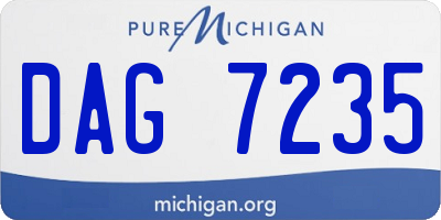 MI license plate DAG7235