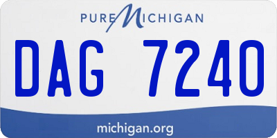 MI license plate DAG7240