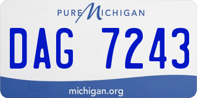 MI license plate DAG7243