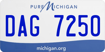 MI license plate DAG7250