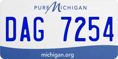 MI license plate DAG7254