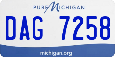 MI license plate DAG7258