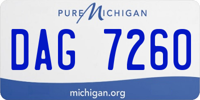 MI license plate DAG7260