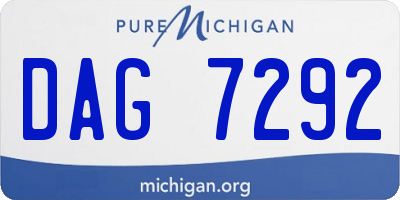MI license plate DAG7292