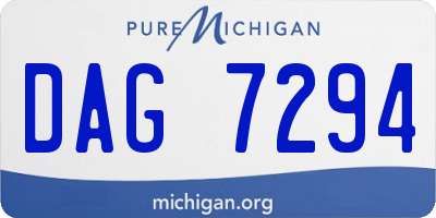 MI license plate DAG7294