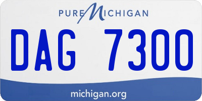 MI license plate DAG7300