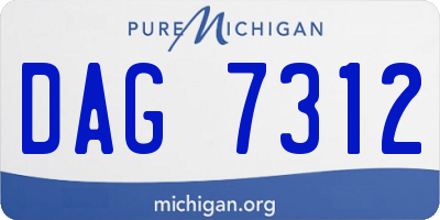 MI license plate DAG7312