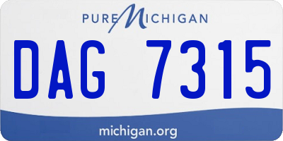 MI license plate DAG7315