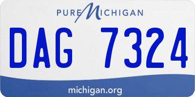 MI license plate DAG7324