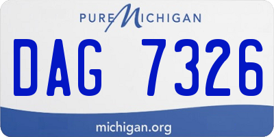 MI license plate DAG7326