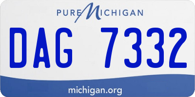 MI license plate DAG7332