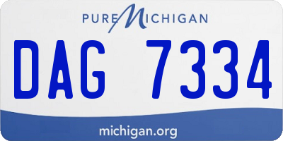 MI license plate DAG7334