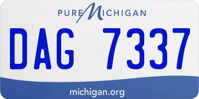 MI license plate DAG7337