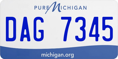 MI license plate DAG7345