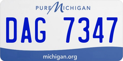 MI license plate DAG7347