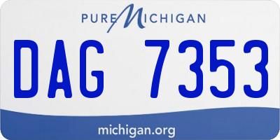 MI license plate DAG7353