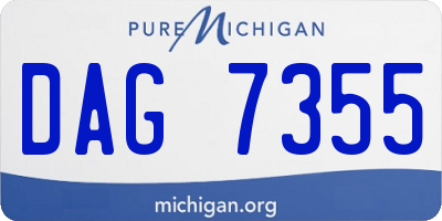 MI license plate DAG7355