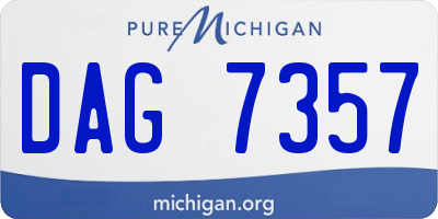MI license plate DAG7357