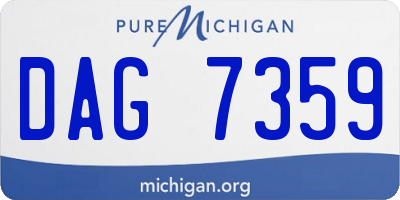 MI license plate DAG7359
