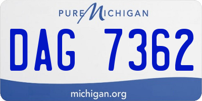 MI license plate DAG7362