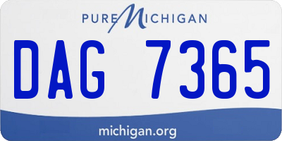 MI license plate DAG7365