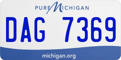MI license plate DAG7369