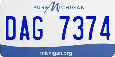 MI license plate DAG7374