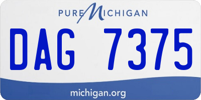 MI license plate DAG7375