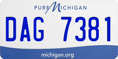 MI license plate DAG7381