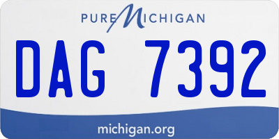 MI license plate DAG7392