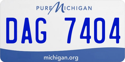 MI license plate DAG7404