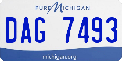 MI license plate DAG7493