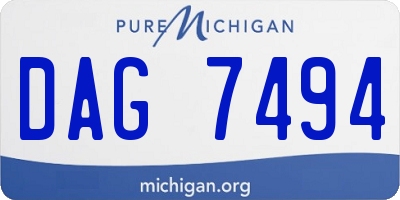 MI license plate DAG7494