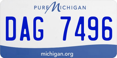 MI license plate DAG7496