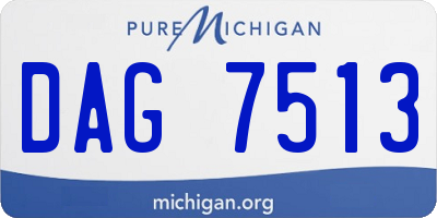 MI license plate DAG7513