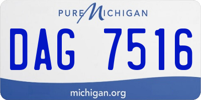MI license plate DAG7516