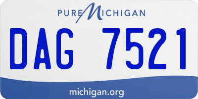 MI license plate DAG7521