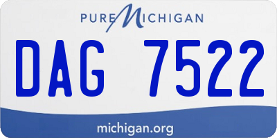 MI license plate DAG7522