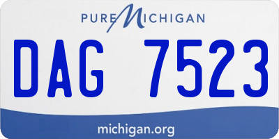 MI license plate DAG7523