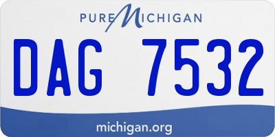 MI license plate DAG7532