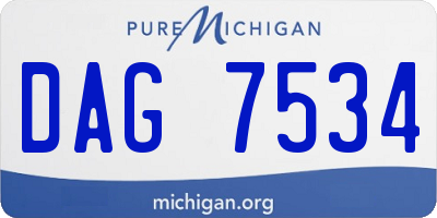 MI license plate DAG7534