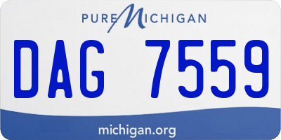 MI license plate DAG7559